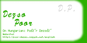 dezso poor business card